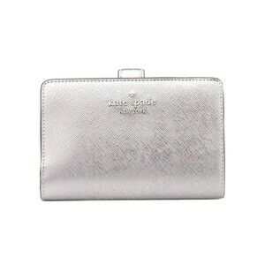 New Kate Spade Madison Metallic Medium Compact Bifold Wallet Lunar Light